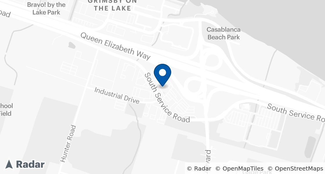 Map of Dairy Queen Location:: 424 South Service Road, Unit R-14, Grimsby, ON, L3M 5A5